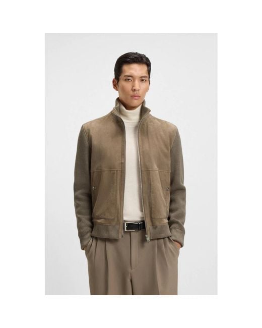 Leather Jackets Boss de hombre de color Green