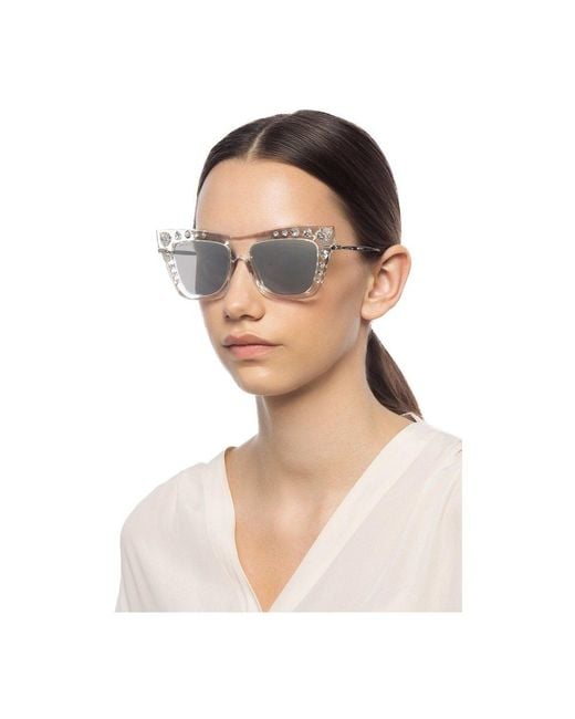 Des lunettes de soleil « abeille » avec des cristaux Swarovski Jimmy Choo  en coloris Blanc | Lyst
