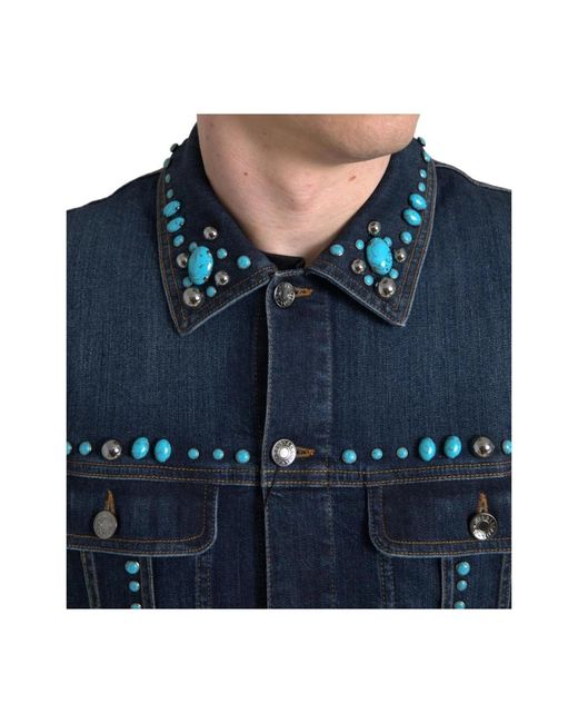 Dolce & Gabbana Blue Denim Jackets for men