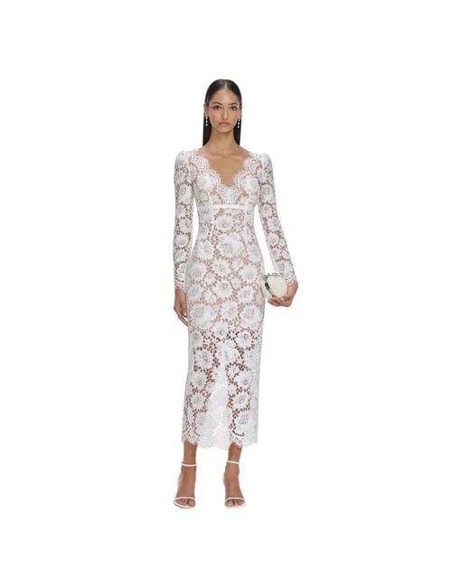 Self-Portrait White Midi Dresses