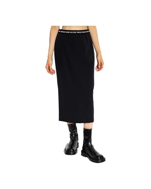 Versace Jeans Couture Black Midi Skirts