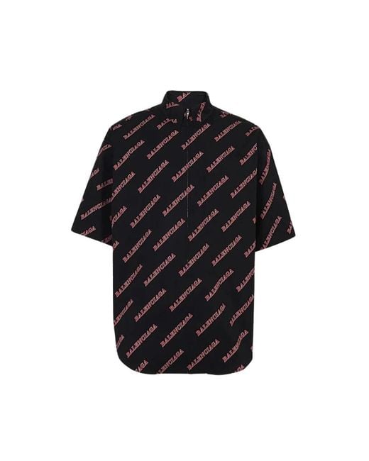Balenciaga Black Short Sleeve Shirts for men