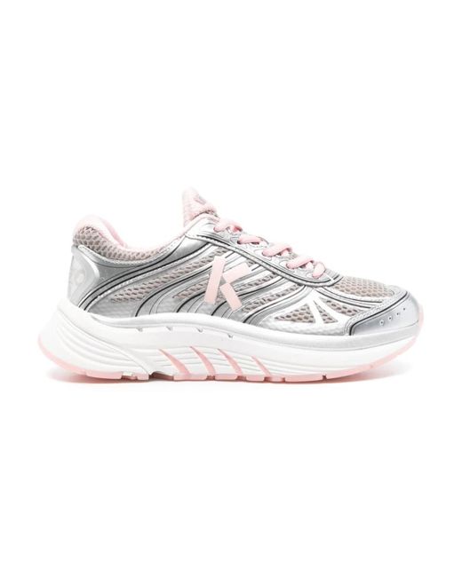 Zapatillas con paneles grises y rosa claro KENZO de color White