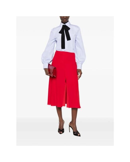Valentino Garavani Red Midi Skirts