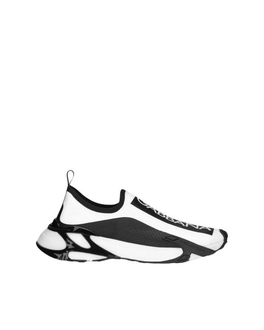 Sneakers uomo nere con stampa logo di Dolce & Gabbana in White da Uomo