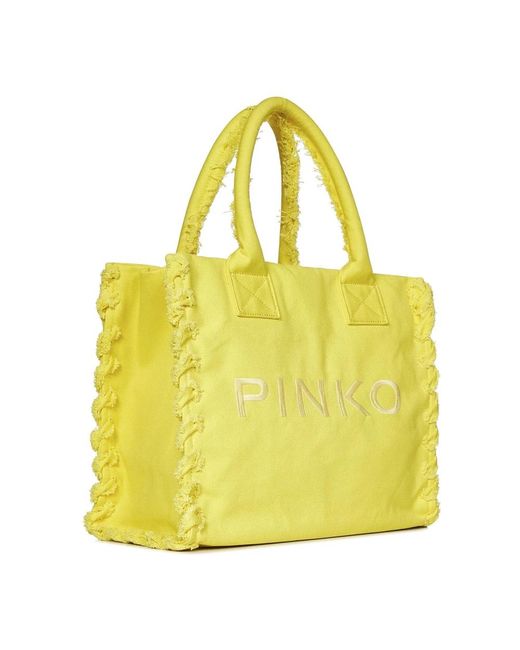 Pinko Yellow Beach Shopper Tote