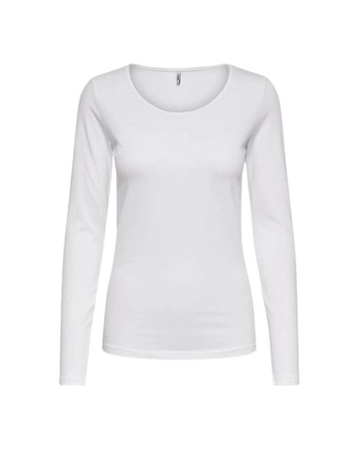 ONLY White Long Sleeve Tops