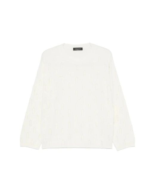 Fabiana Filippi White Round-Neck Knitwear
