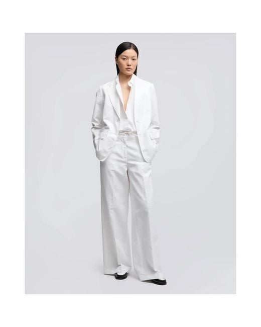 Aspesi White Wide Trousers