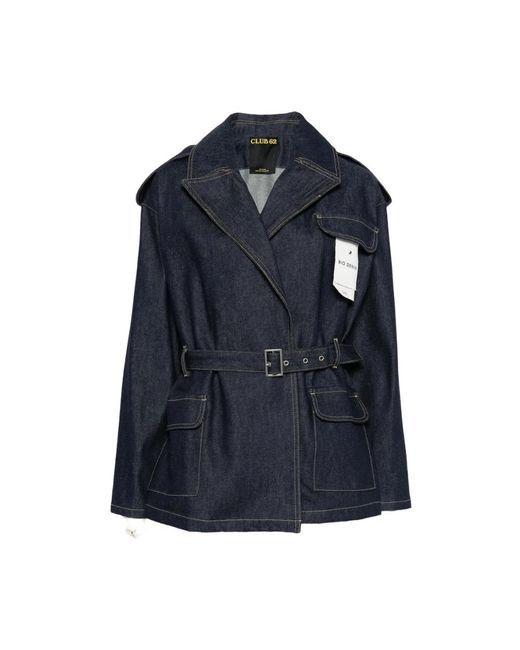 Lois Donkerblauwe Sweater Met Riem En Peak Revers in het Blue