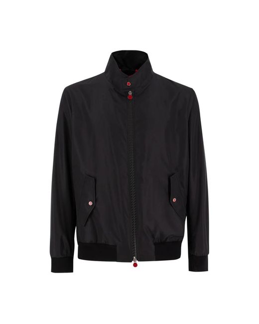 Kiton Jassen ,Zwart ,Klassieke Lichtgewicht Ritsjas in het Black voor heren