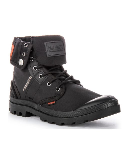 Palladium Black Lace-Up Boots for men