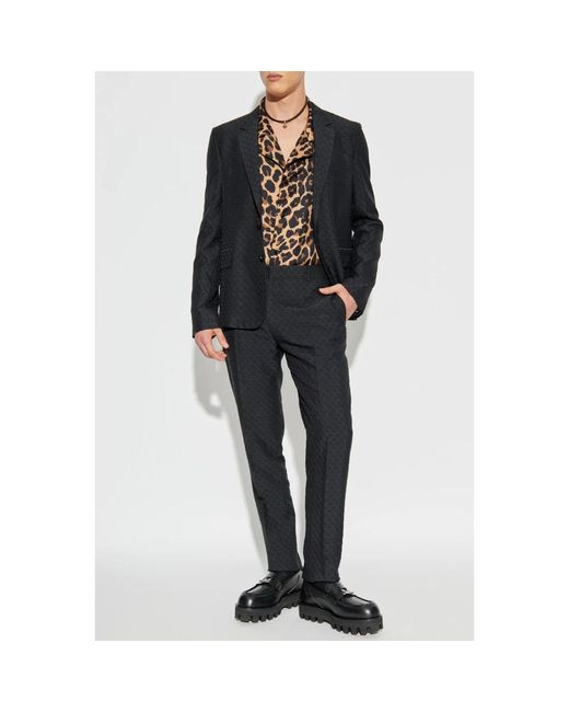 McQueen Jassen ,Zwart ,Leer Blazer Met Een Opvallend Schedel Motief in het Black voor heren