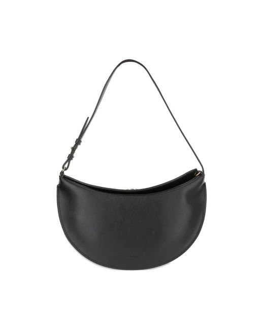 Jacquemus Black Schwarze Leder Umhängetasche Halbmond