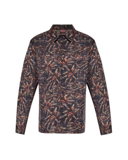 DIESEL Hemd S-Simply-Spider-Pjbk in Brown für Herren