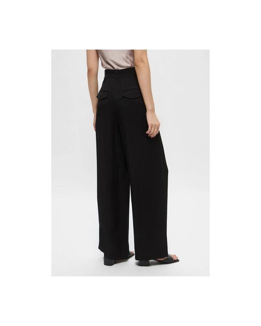 Wide Trousers Marella de color Black