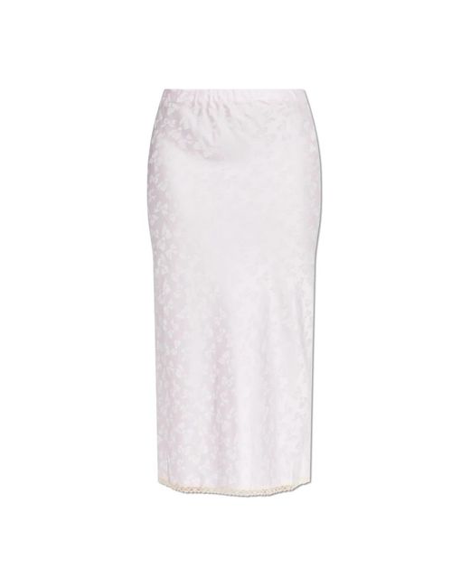 LoveShackFancy Rokken ,Roze ,Satijn Kalo Skirt in het White