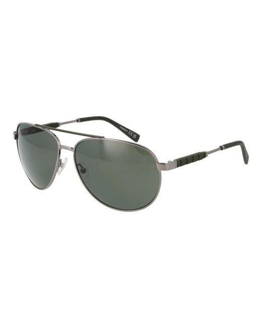 Timberland Gunmetal Aviator Sonnenbrille Grün Polarisiert in Green für Herren