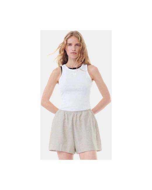 Ganni White Sleeveless Tops