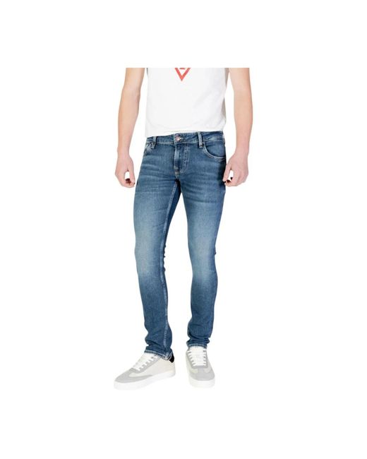 Guess Moderne Slim Fit Casual Broek in het Blue voor heren