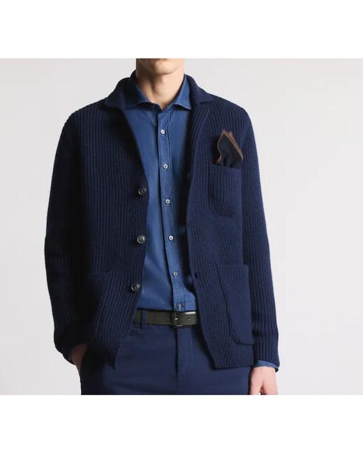 Fay Single-Breasted Jacket in Blue für Herren