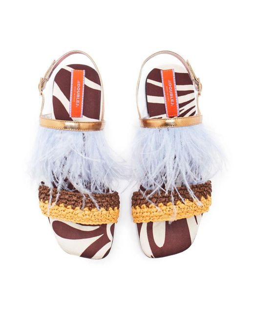 LaDoubleJ Schoenen ,Veelkleurig ,Fireworks Burst Sandalen in het Blue