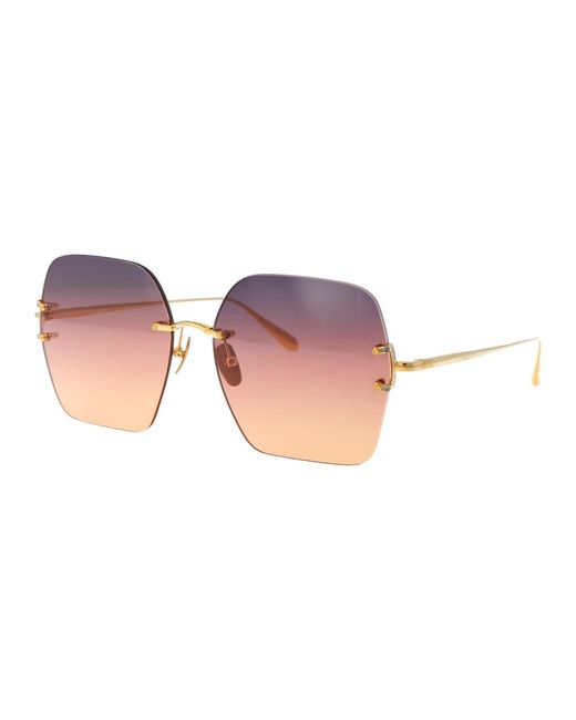 Linda Farrow Pink Stylische carina sonnenbrille für den sommer