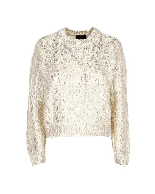 Maglione con logo a collo rotondo in latte di DISCLAIMER in White