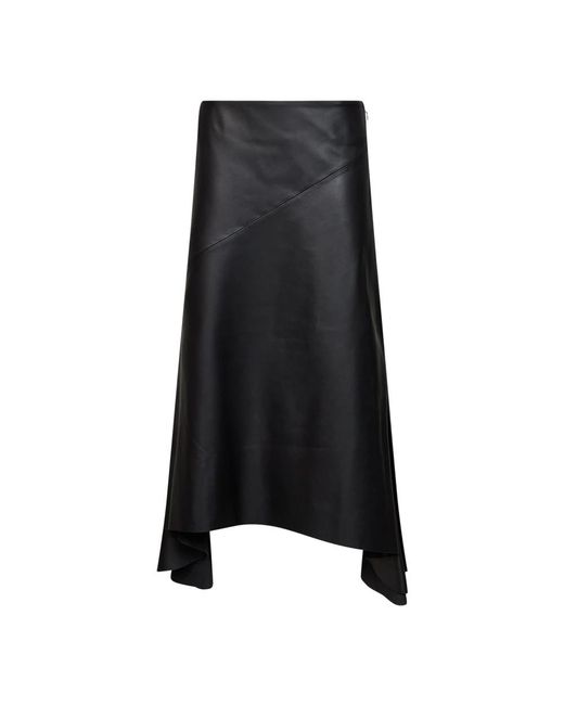 Mugler Black Leather Skirts