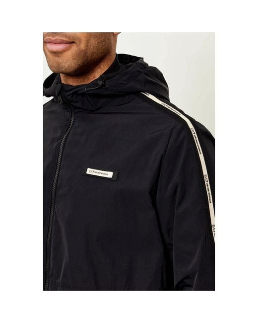 EA7 Logo Series Hooded Jacket in het Black voor heren