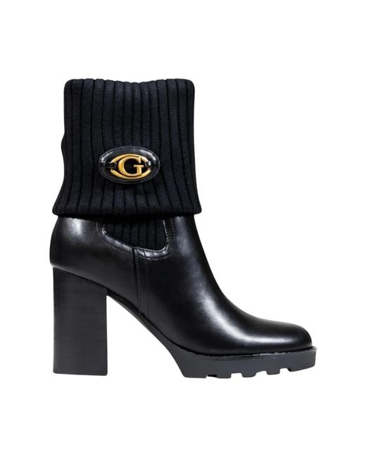 Guess Chunky Heel Enkellaarzen in het Black
