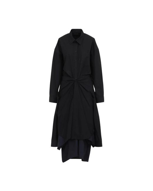 Camisa Negra Maxi Parcheada, Mujer, Talla Balenciaga de color Black