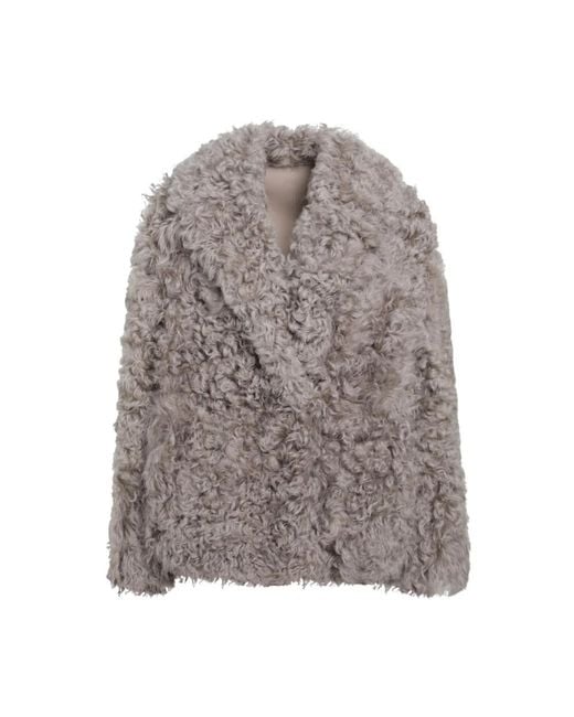 Blancha Gray Faux Fur & Shearling Jackets