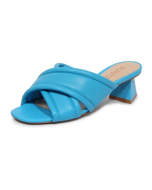 SCHUTZ SHOES Blue Heeled Mules