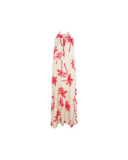 Kaos Pink Beige satin maxi kleid halterneck chic