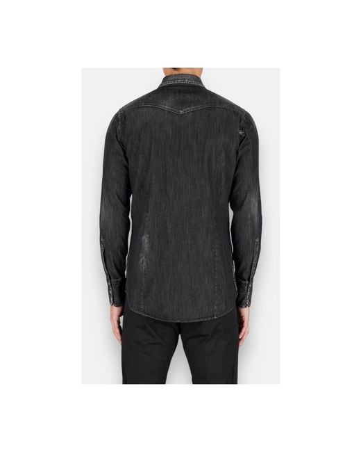 DSquared² Jassen ,Zwart ,Katoen Klassiek Western Overhemd in het Black voor heren