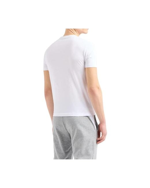 EA7 Minimalistisches kurzarm-t-shirt in White für Herren