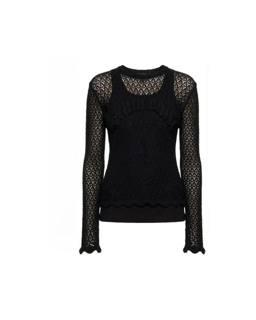 Blumarine Black Round-Neck Knitwear