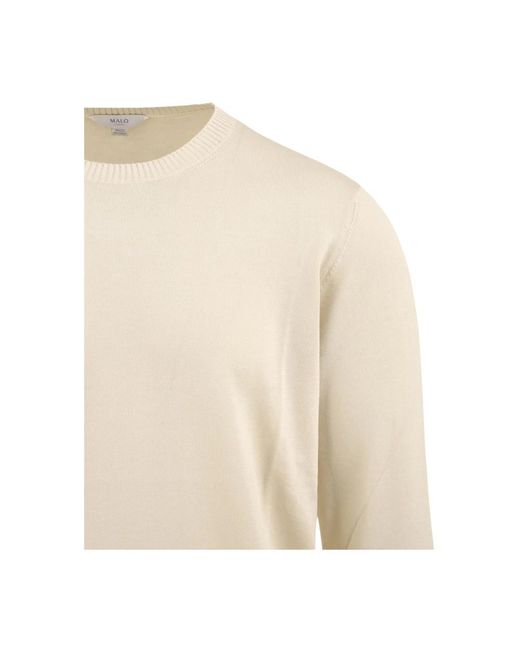 Malo White Round-Neck Knitwear for men