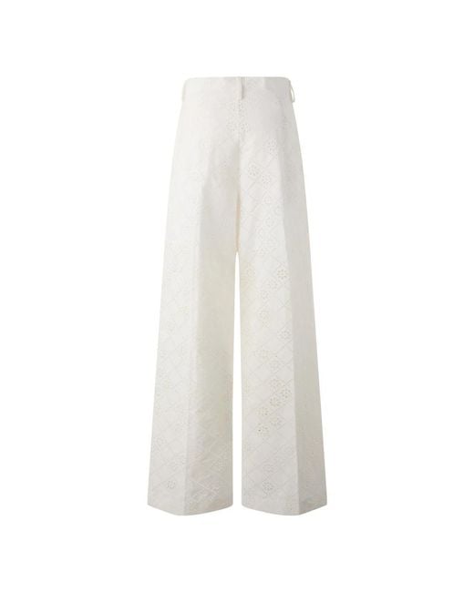 Alberta Ferretti White Wide Trousers