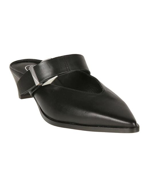 Ash Black Heeled Mules