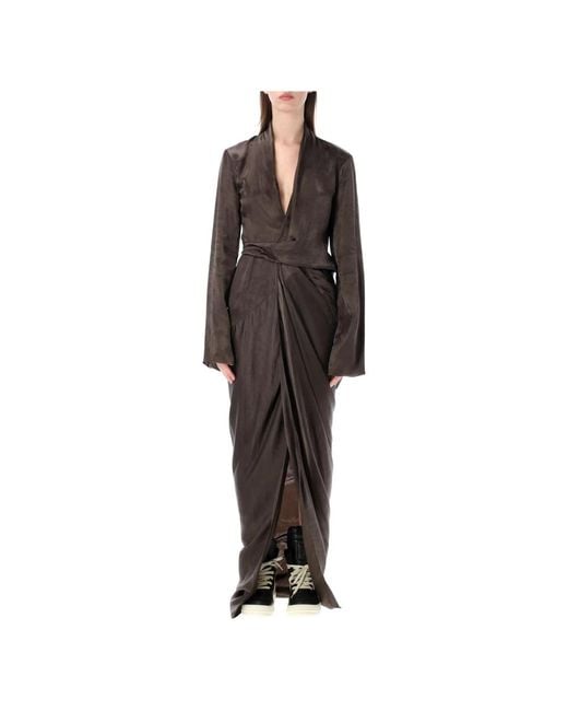 Rick Owens Brown Wrap Dresses