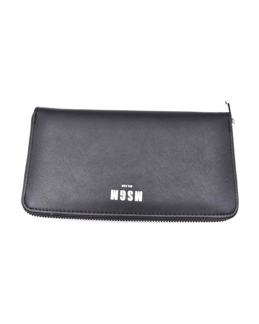MSGM Gray Schwarze Polyurethan Geldbörsen