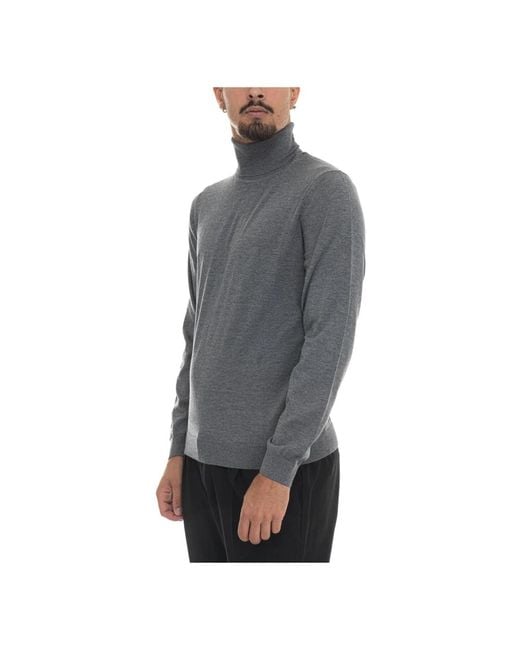 HUGO Truien & Vesten ,Grijs ,Wol Turtleneck Pullover Met Logodetail in het Gray voor heren