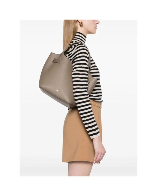 A.P.C. Brown Daria Tote Tasche