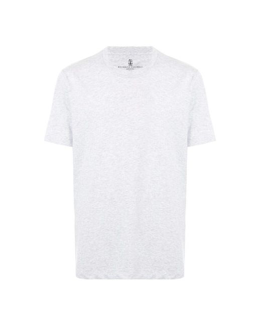 Brunello Cucinelli Hellgraues t-shirt basic fit in White für Herren