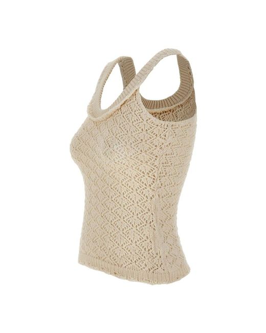 Blumarine Natural Sleeveless Tops
