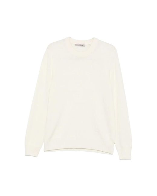 La Fileria White Round-Neck Knitwear for men