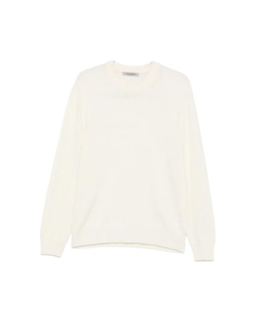 La Fileria White Round-Neck Knitwear for men