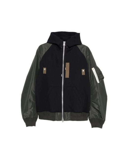 Sacai Sponge Sweat Hoodie in het Black voor heren